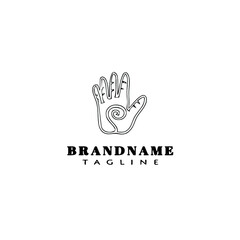 healing hand logo cartoon icon design template black isolated vector illustration