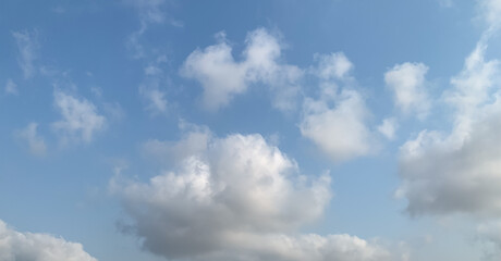 blue sky background with clouds Beautiful clouds at the beginning of the rainy season