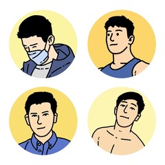 Fototapeta premium cute man cartoon on white background