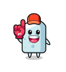 chalk illustration cartoon with number 1 fans glove