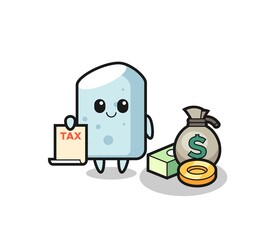 Character cartoon of chalk as a accountant