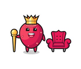 Mascot cartoon of prickly pear as a king