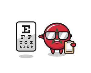 Fototapeta premium Illustration of morocco flag mascot as an ophthalmology