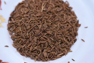 dried Caraway  isolated on white background ,caraway seeds - obrazy, fototapety, plakaty