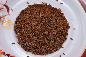 dried Caraway  isolated on white background ,caraway seeds