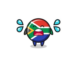 south africa cartoon illustration with crying gesture