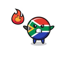 Obraz premium south africa character cartoon with angry gesture