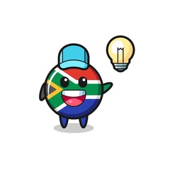 Fototapeta premium south africa character cartoon getting the idea