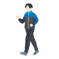 ウォーキングする男性