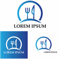 fork and spoon restaurant logo vector template