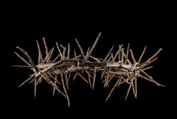 Crown of thorns on black background