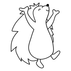 cute porcupine hand-drawnline art illustration for web, wedsite, application, presentation, Graphics design, branding, etc.