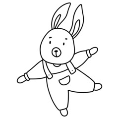 cute rabbit hand-drawnline art illustration for web, wedsite, application, presentation, Graphics design, branding, etc.