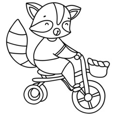 cute raccoon hand-drawnline art illustration for web, wedsite, application, presentation, Graphics design, branding, etc.