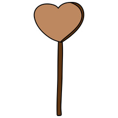 heart sign hand-drawn flat color illustration for web, wedsite, application, presentation, Graphics design, branding, etc.