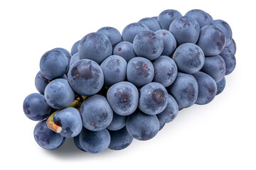 Kyoho Grape or Black Wine grape isolated on white background. Clipping path.	
