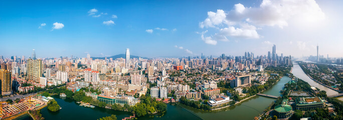 aerial photography guangzhou city architecture landscape skyline