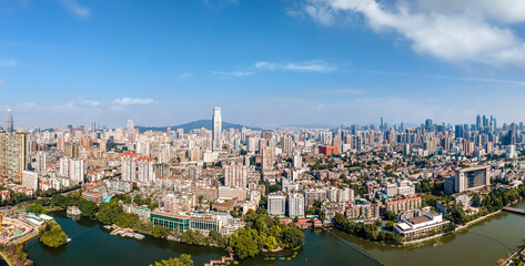 Fototapeta premium aerial photography guangzhou city architecture landscape skyline