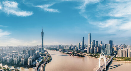 Fototapeta na wymiar aerial photography guangzhou city architecture landscape skyline