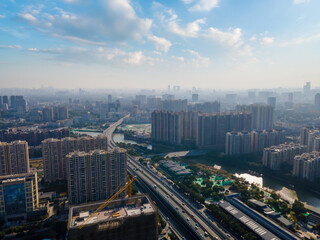 Naklejka na ściany i meble aerial photography guangzhou city architecture landscape skyline
