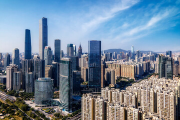 Obraz premium aerial photography guangzhou city architecture landscape skyline