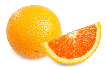 Organic Fresh Raw Grapefruit with green leaves, isolated on white background with clipping path	
