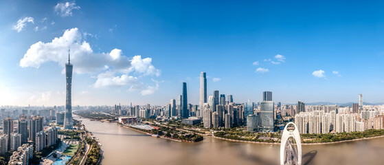aerial photography guangzhou city architecture landscape skyline