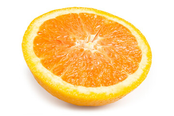 Organic Fresh Raw Grapefruit cut in half, isolated on white background with clipping path