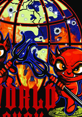 demon world Vector Design for t-shirt graphics, banners, fashion prints, slogan tees, stickers, flyers, posters and other creative uses	
