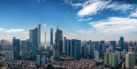Fototapeta premium aerial photography guangzhou city architecture landscape skyline