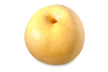 Sweet Snow pear or Fengsui pear or Korean pear isolated on white background. Clipping path.