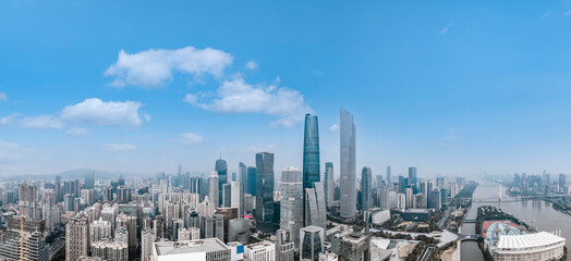 Fototapeta premium aerial photography guangzhou city architecture landscape skyline