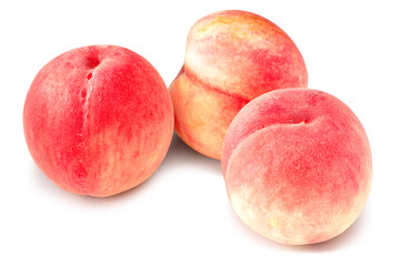 Fresh peaches isolated on white background with clipping path	