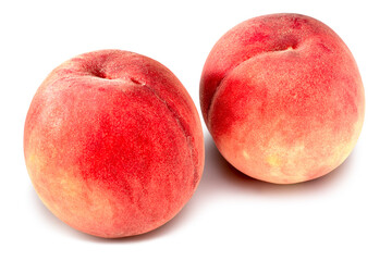 Fresh peaches isolated on white background with clipping path	