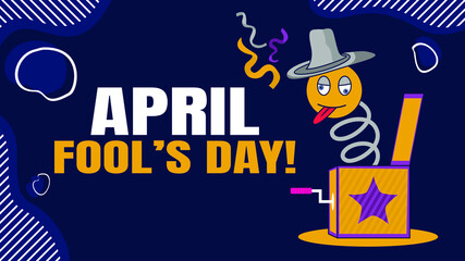 Happy April Fool's Day with colorful hat illustration concept and abstract background