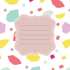 カラフルなモチーフが散らばる柄の便箋