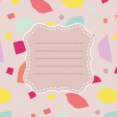 カラフルなモチーフが散らばる柄の便箋