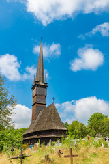 Church of the Archangels Michael and Gabriel in Surdesti village, Sisesti Commune, Maramures County, Romania, one of the wooden churches of Maramures, a UNESCO World Heritage Site