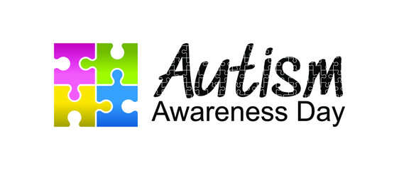 World autism awareness day on April 2 background with puzzle pieces. Can be used for banners, backgrounds, sticker, icon, badge, posters, brochures, print and awareness campaign for autism