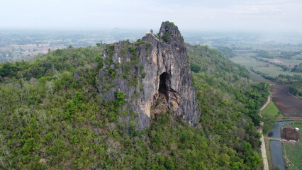 beautiful nature landscape aerial panorama in Nongbua lumpy