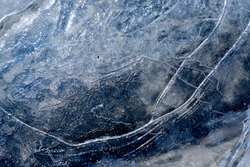 Colorful ice. Abstract ice texture. Nature background. Arctic ice.