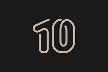 Number 10 Logo, Monogram Number 10 line style, usable for anniversary and business logos, flat design logo template, vector illustration