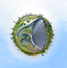 360 panorama view of public park in the city
