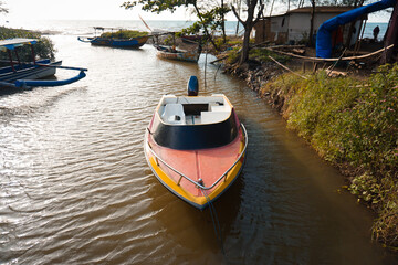 small boat in fresh water