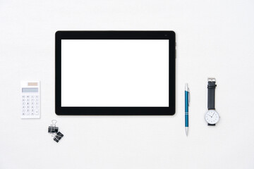 デスク　無人　真俯瞰　コピースペース