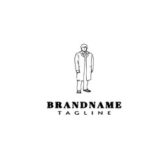 nurse logo cartoon template icon design black vector illustration