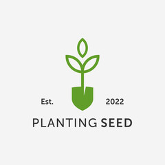 Eco friendly grass logo planting design