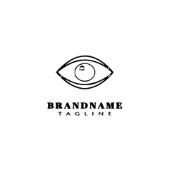 Obraz premium cute eye logo cartoon icon design template black isolated vector illustration