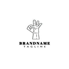 Fototapeta premium hand logo cartoon icon design template black isolated vector