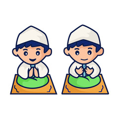 Cute moslem kid ramadan kareem